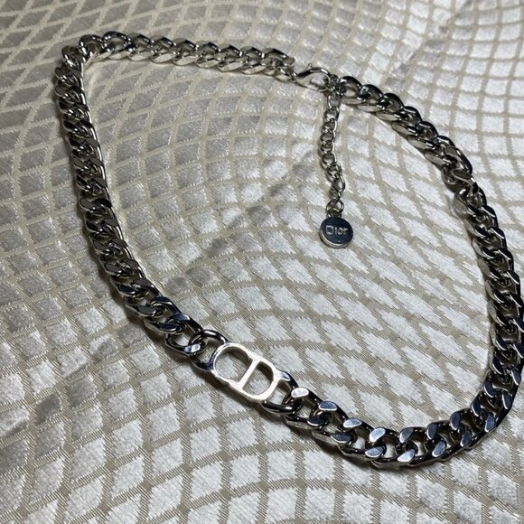 Authentic Christian Dior Vintage Chain Necklace CD Logo Heavy Statement 17” - Picture 12 of 12